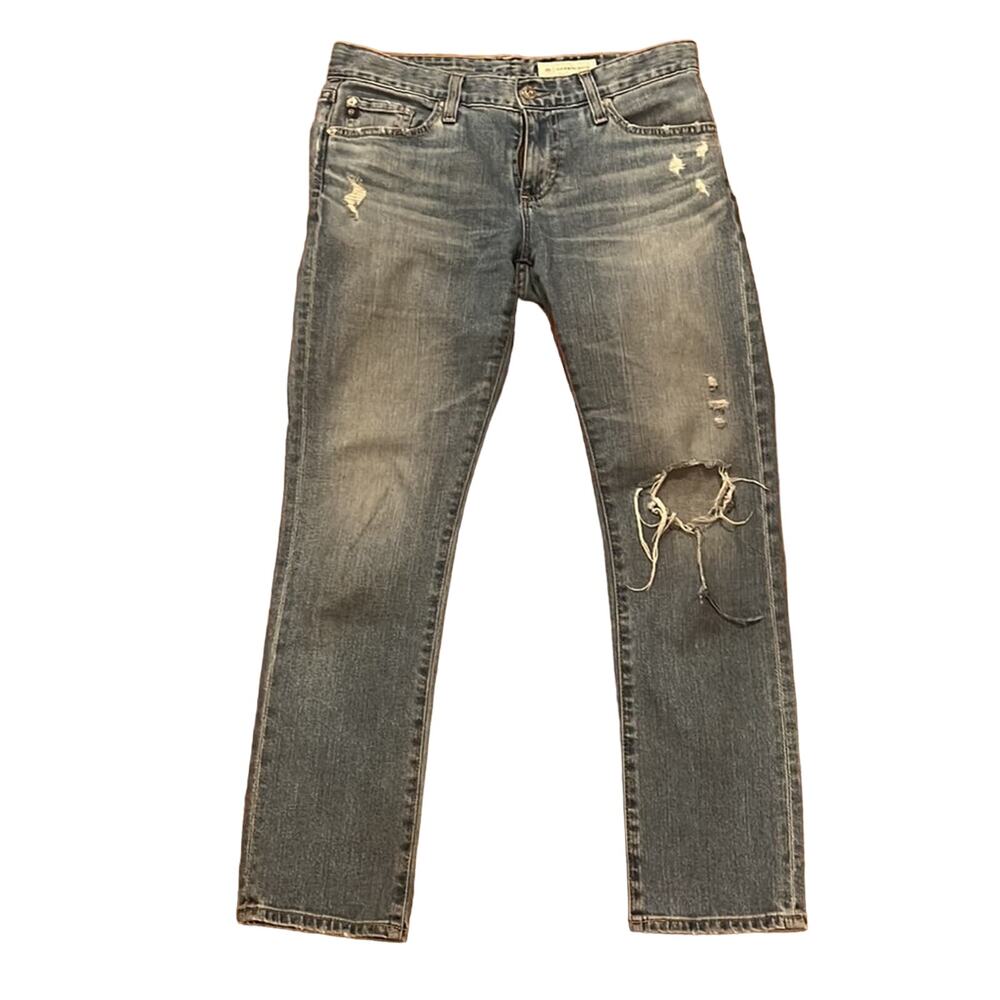 AG Jeans Adriano Goldschmied Nolan Ankle Midrise Distressed Boyfriend -Size 27